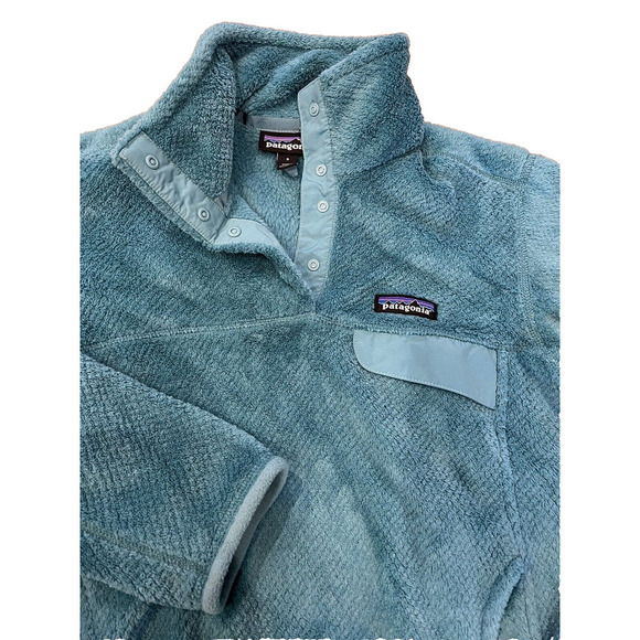 Patagonia Re-Tool Snap-T Deep Pile Fleece Pullover Turquoise Teal Women's Small - Picture 4 of 6